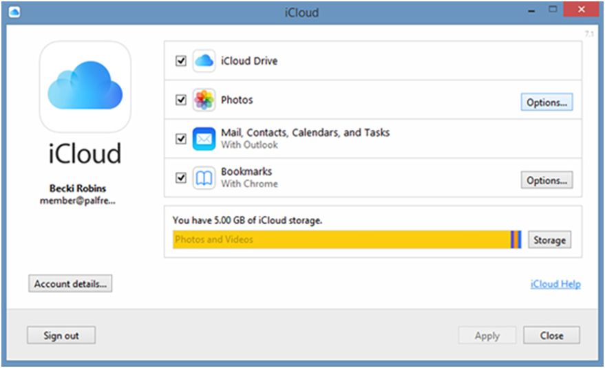 launch the iCloud application